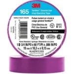 General Use Vinyl Electrical Tape, Multi-Purpose, Purple, 3/4" x 60' By 3M 165 3/4INX60FT PURPLE