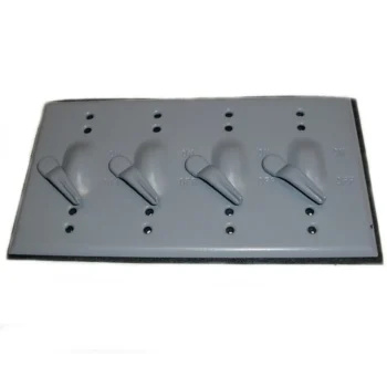 Weatherproof Cover, 4 Gang, Toggle Type, Aluminum, Gray By Mulberry Metal 30478